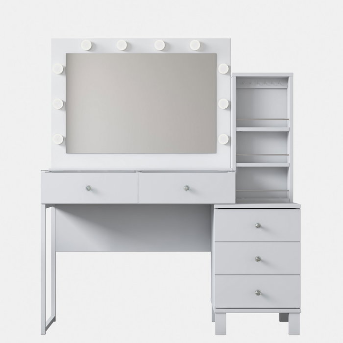 Hanah Home Mesa de Maquillaje Blanca con 10 Focos